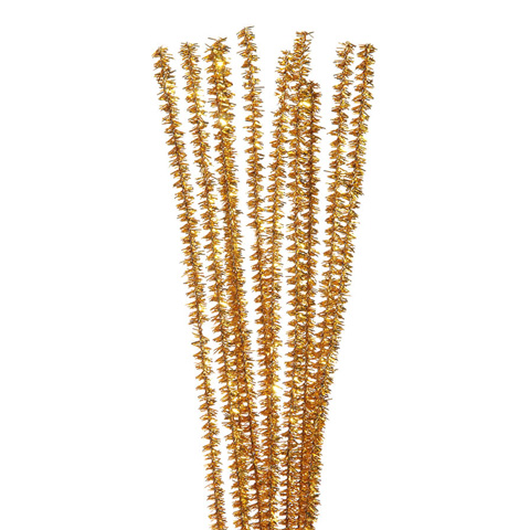 Tinsel Stems - 6mm - Gold - 12 inches - 100 pieces