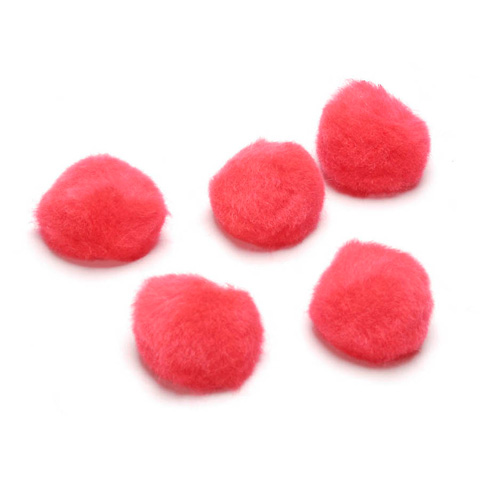 Acrylic Pom Poms - Red - 2 inches - 8 pieces