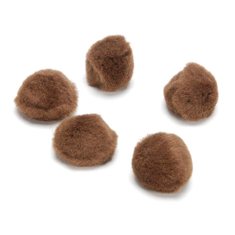 Acrylic Pom Poms - Brown - 2 inches - 50 pieces