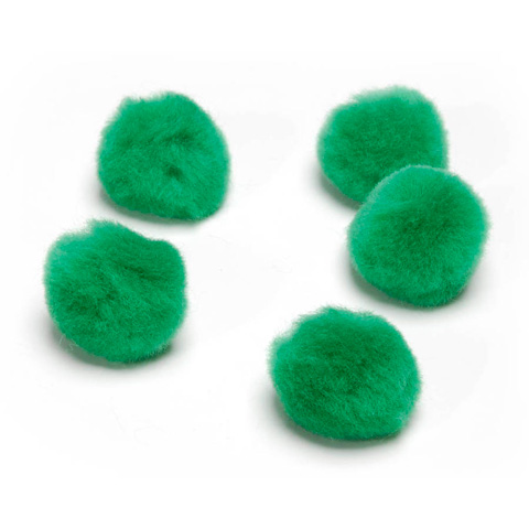 Acrylic Pom Poms - Kelly Green - 1.5 inches - 15 pieces