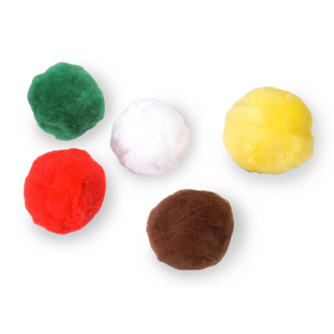 Acrylic Pom Poms - Multi Color - 2.5 inches - 5 pieces