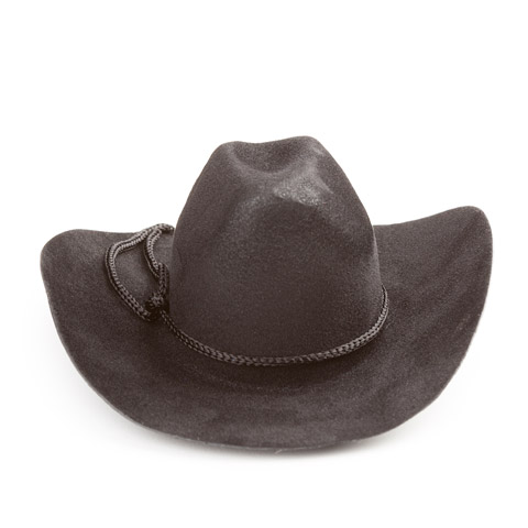 Cowboy Hat - Black - Velvet - 4 inches