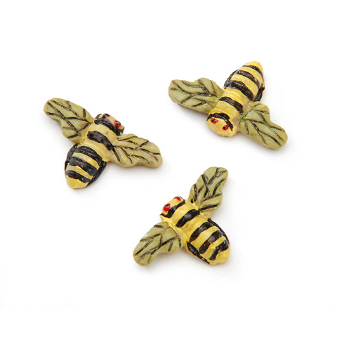 Resin Garden Accent - Bumble Bee - 7/8 inch - 3 pieces