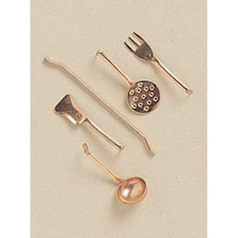 Timeless Minis™ - Copper Utensils with Rack - Assorted Sizes - 1 set