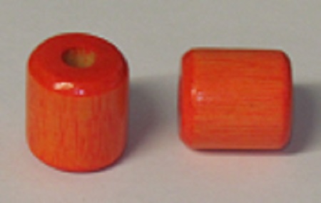 Wood Bead - Cylinder - Orange - 1 inch - 100 pieces