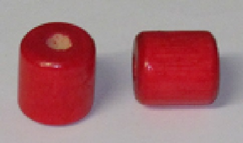 Wood Bead - Cylinder - Red - 1 inch - 100 pieces