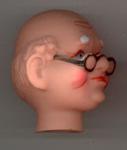 1-1/2 inch - Vintage -  Grandpa doll head