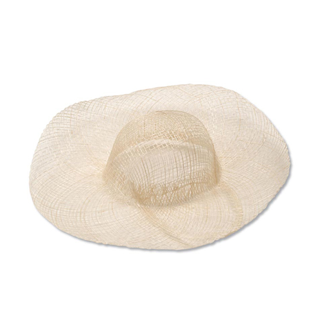 Woven Sinamay Hat - Natural - 8 inches