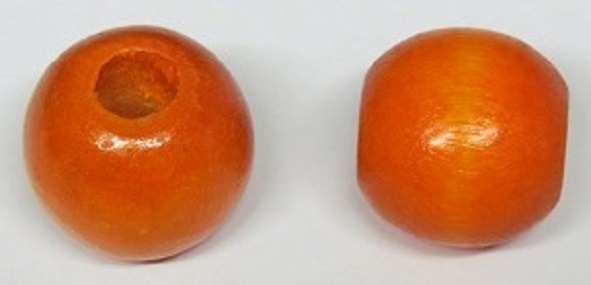 Wood Bead - Round - Orange - 35mm - 50 pieces