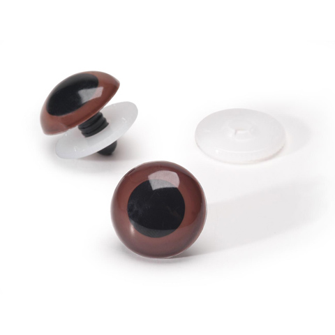 Animal Eyes with Plastic Washers - Brown - 18mm - 2 pieces