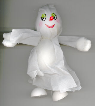 Ghost - 6 inch - fabric - on wire pick - 1 piece