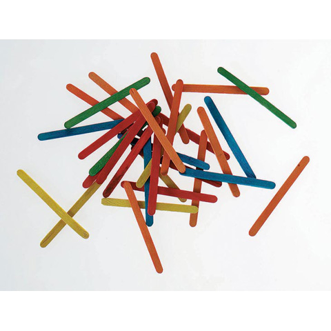Wood Craft Sticks - Colored - Mini - 2-3/4 inches - 200 pieces