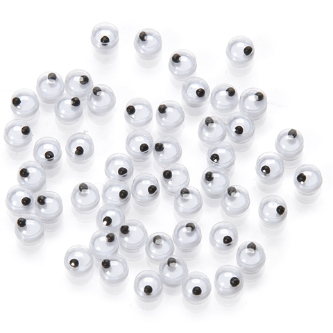Paste On Eyes - Movable - Black - 3mm - 32 pieces