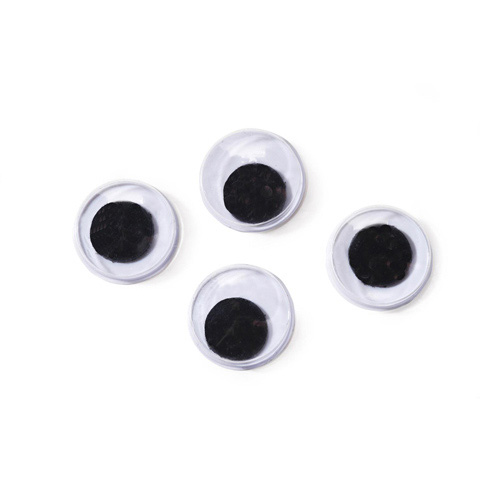 Paste On Eyes - Movable - Black - 6mm - 144 pieces
