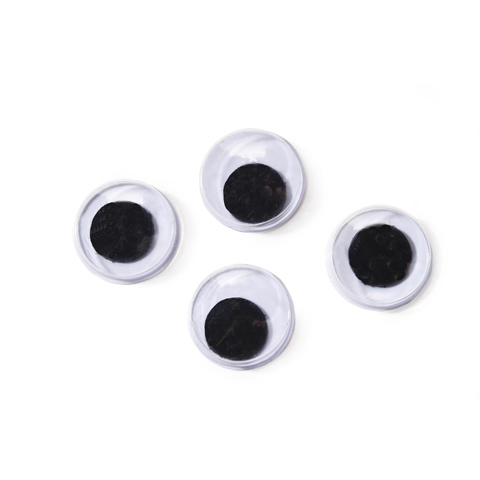 Paste On Eyes - Movable - Black - 7mm - 20 pieces