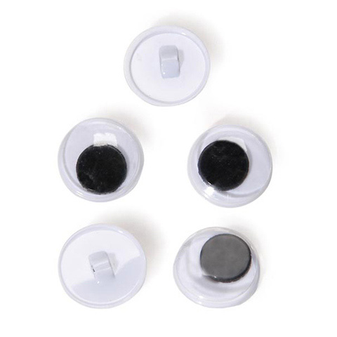 Sew On Eyes - Movable - Black - 15mm - 8 pieces
