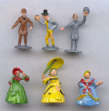 19th Century Figures - 3/4 inch to 1 inch tall - 6 figures
