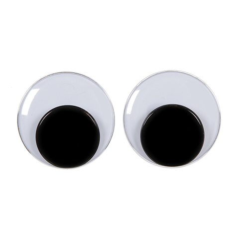 Paste On Eyes - Movable - Black - 30mm - 2 pieces
