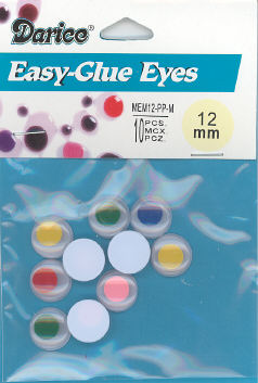 Wiggle Eyes Glue-on  12mm Multi
