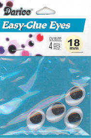 18 mm Oval Glue-on Wiggle Eyes x4